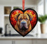 Shar Pei Stained Glass Effect Heart Suncatcher